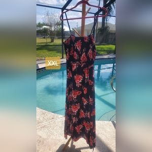 Pacific Vibes XXL Women's Dress, NWT, Navy & Red Floral, Flowy, & Comfortable